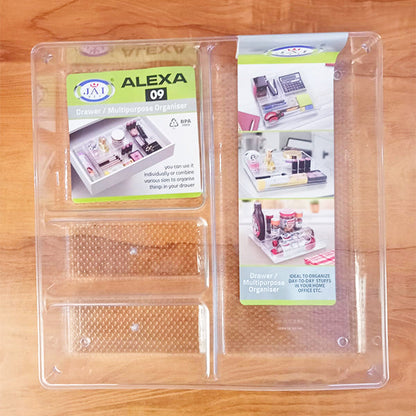 AM5135 Jaipet Alexa-09 Multipurpose Drawer Organiser (transparent) - 4 Partition Set of 1
