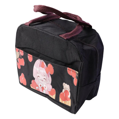 18303 Insulated Lunch Bag with Cute Cartoon Design (1 Pc)
