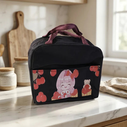 18303 Insulated Lunch Bag with Cute Cartoon Design (1 Pc)
