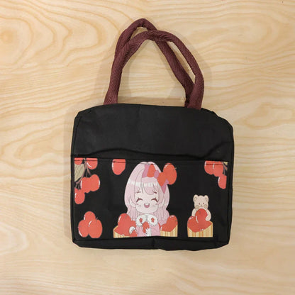 18303 Insulated Lunch Bag with Cute Cartoon Design (1 Pc)