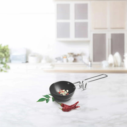 AM3582 Stainless Steel Wired Handle Tadka Pan (Vagharia)