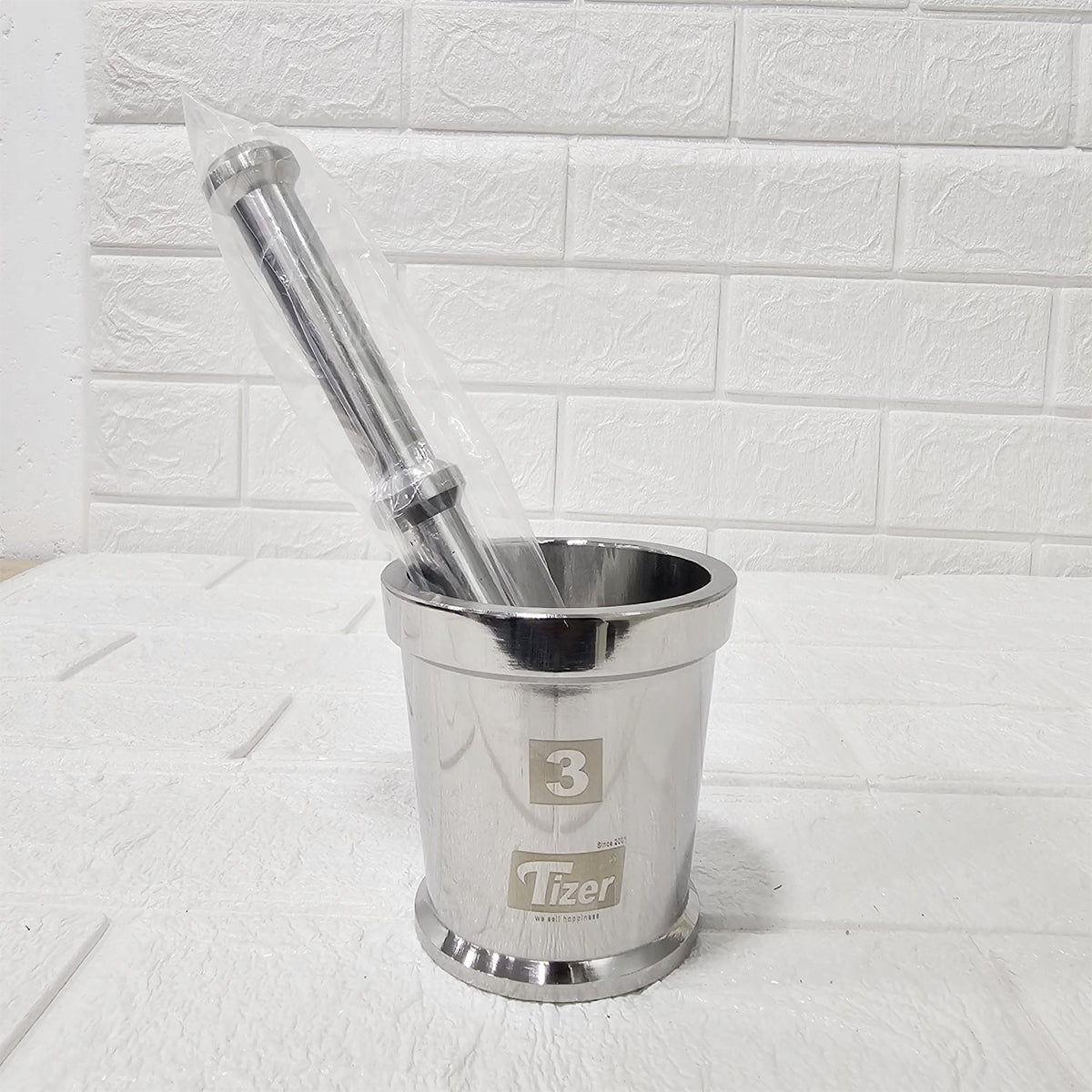 AM5344 Tizer Stainless Steel Heavy Mortar and Pestle Set - Big