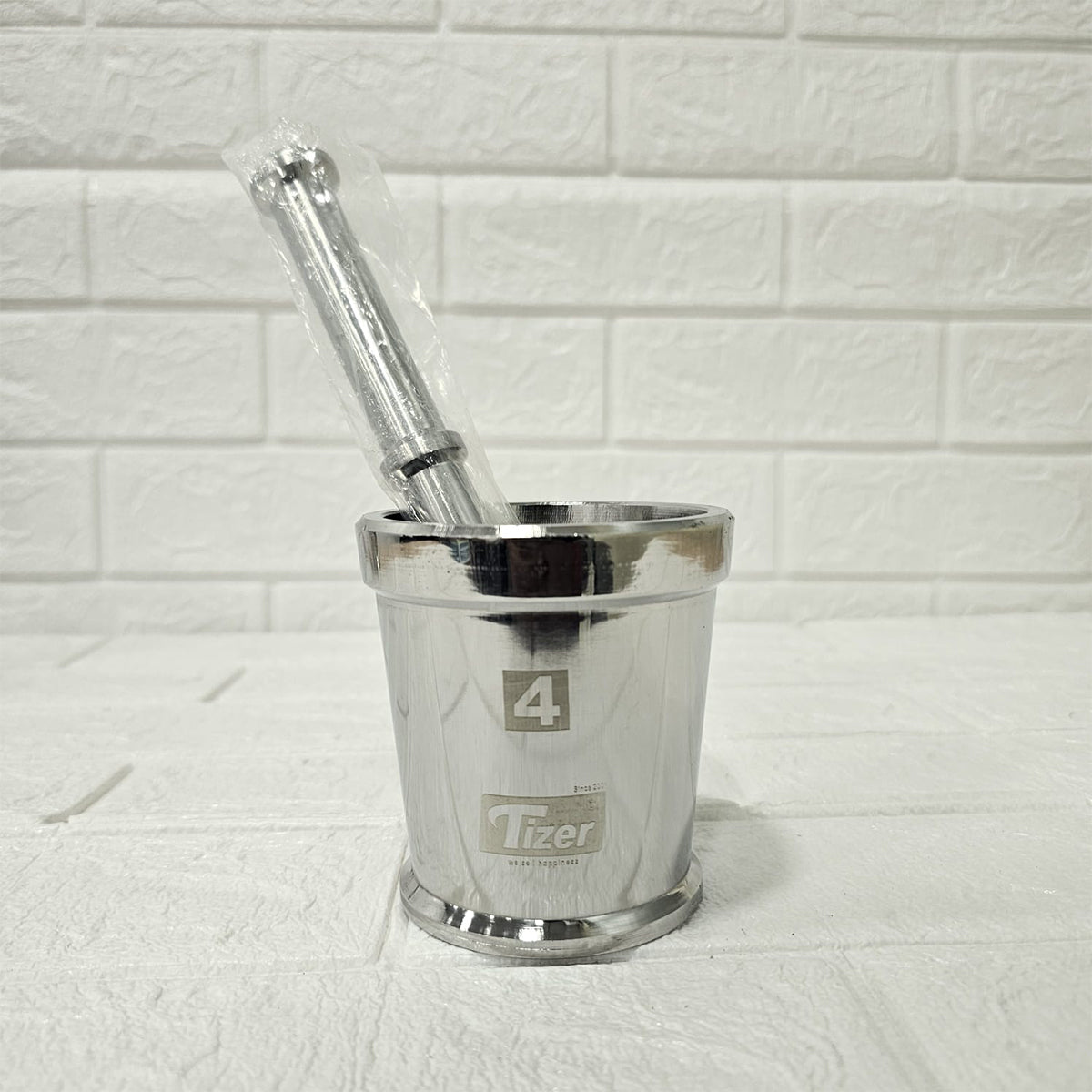 AM5345 Tizer Stainless Steel Heavy Mortar and Pestle Set - Large