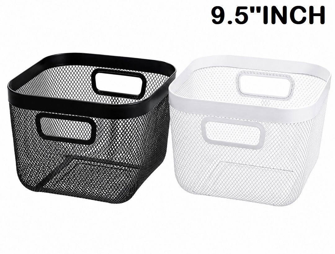 A07060 9.5inch Metal Mesh Storage Basket with Dual Handles
