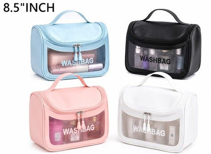 A07066 STRJ-102 Clear Travel Cosmetic Bag & Toiletry Organizer (Mix Colors, 8.5 Inch)