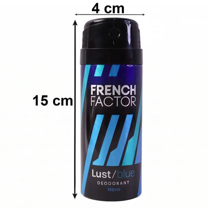 23713 French Factor Lust Blue Deodorant Body Spray (1 Pc, 150 ML)
