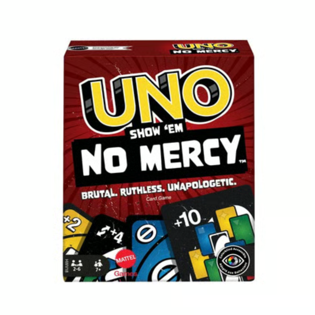 3116 UNO Show 'Em No Mercy Card Game | Ruthless & Unapologetic Fun for Adults, Kids & Family Night - Ideal for Parties, Game Nights & Travel