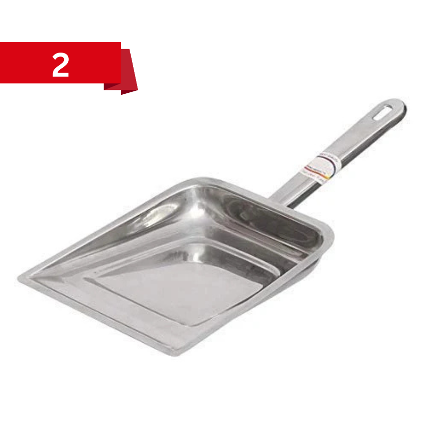 AM5322 Bright Metal Stainless Steel Dustpan/Supdi (2)