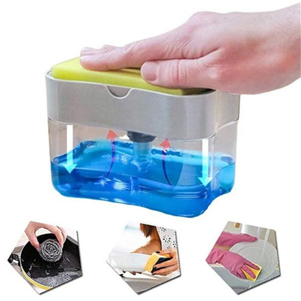 1264 Dish Soap Dispenser and Sponge Holder for Kitchen Sink
