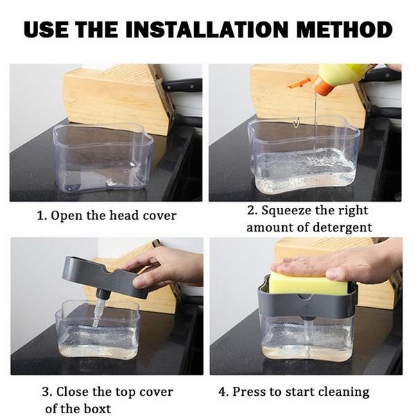 1264 Dish Soap Dispenser and Sponge Holder for Kitchen Sink