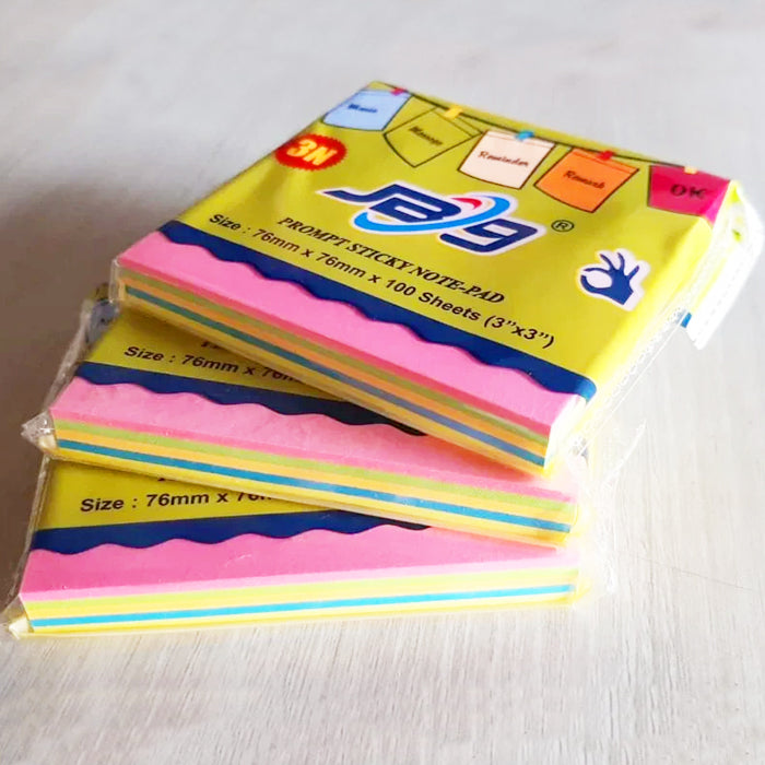 AM2173 Mix Prompt Sticky Note Pad 100 Sheets (3x3) Multicolour
