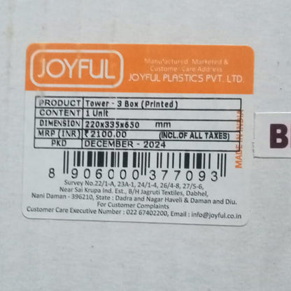 AM3943 Joyful Tower 3 Slim Plastic Modular Drawer