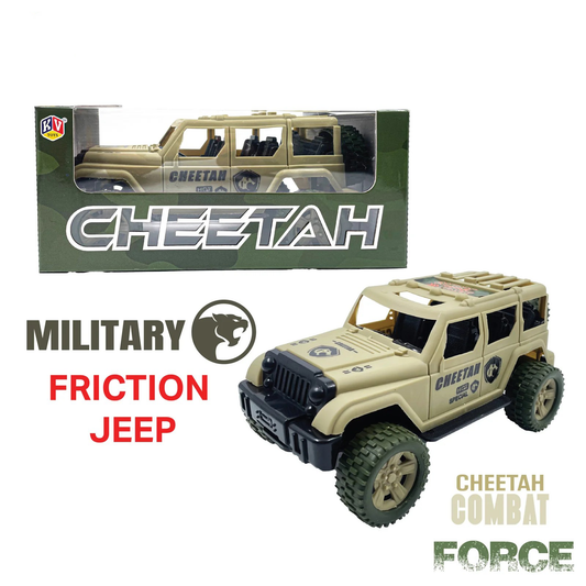 A06486 Cheetah Combat Force Military Friction Powered Toy Jeep