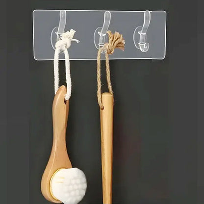 AM5310 Wall Transparent 3 Hook Hanger for Hanging Clothes