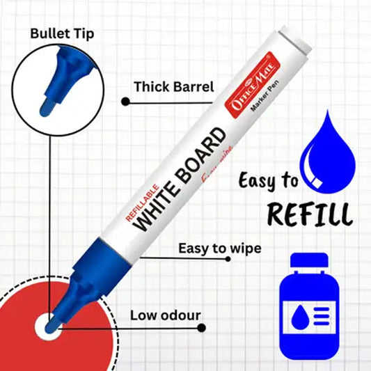 AM5069 Refillable Whiteboard Marker Pen For Office,College (Medium)