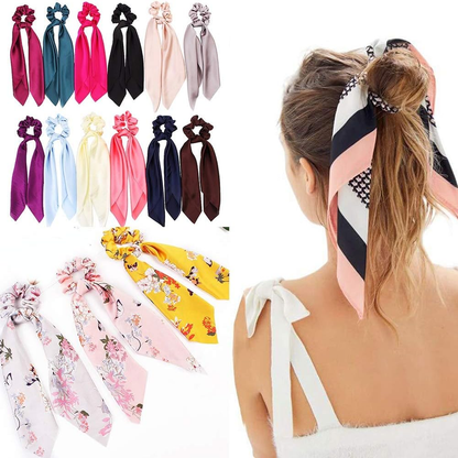 AM1024 Super Soft Hair Scarf Scrunchies for Women & Girls - 1 Pcs