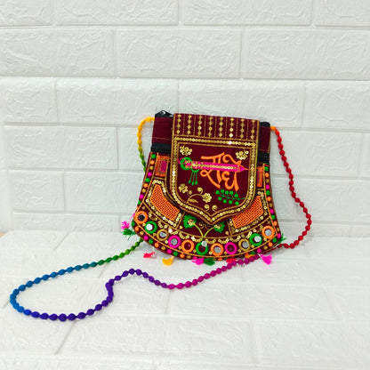 Di0036 Flap Dori Design Traditional Handcrafted Purse – Elegant Ethnic Art