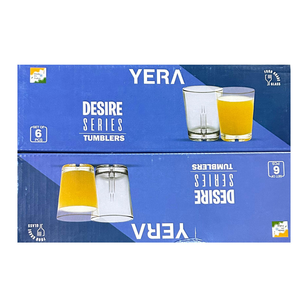 3546 Yera Glassware Classic, Juice Glass, Tumbler Set of 6 Pieces 225ml (T8RSQ)