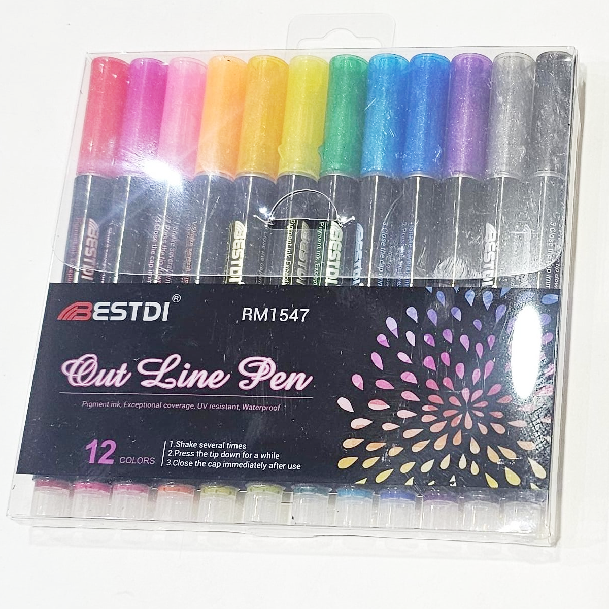 AM0423 Outline Drawing Metallic Markers (12 Colors)