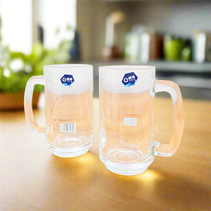 AM5384 Living Home Beer Glasses - 355ml Transparent Glasses for Beer, Drinks, Cocktail (Set of 2Pcs)