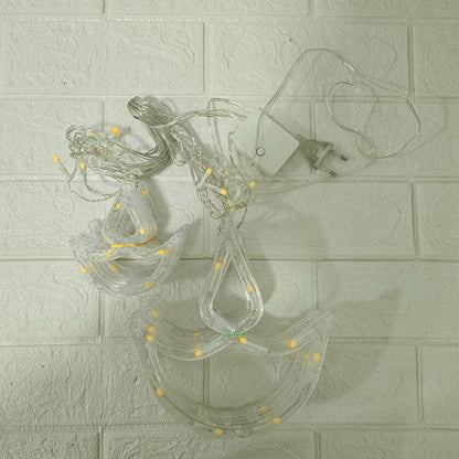 Di0065 12 Diyas Window LED Lights with Flashing Modes Decoration 6x6 (Warm)