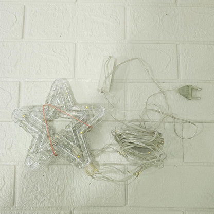 Di0066 10 Fairy Stars LED Curtain String Lights with Flashing Modes - 5x5 (Warm)