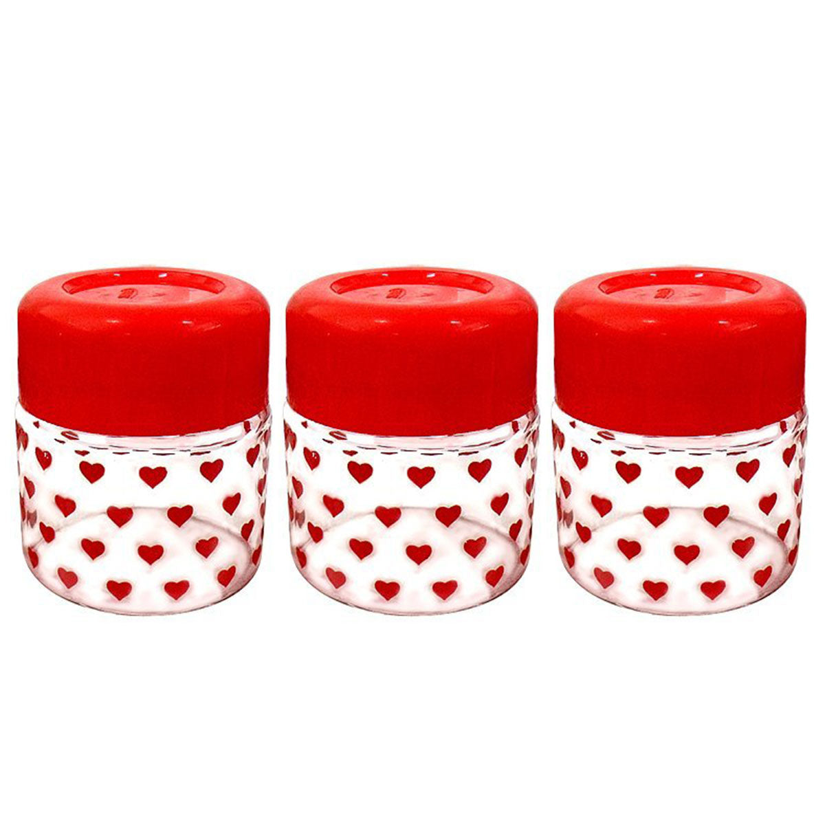 3568 YERA Pop Fruit Printed Glass Jar with Lid Set, 280ml, Pack of 3