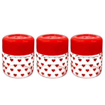 3568 YERA Pop Fruit Printed Glass Jar with Lid Set, 280ml, Pack of 3