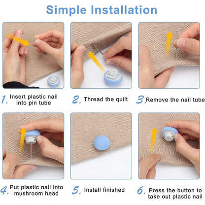 AM5435 Cotton Blanket Needle -(Pack of 6 pcs)-Curtain Needle-Spring Clips Bedsheet Clips Small Cotton for Bedsheet