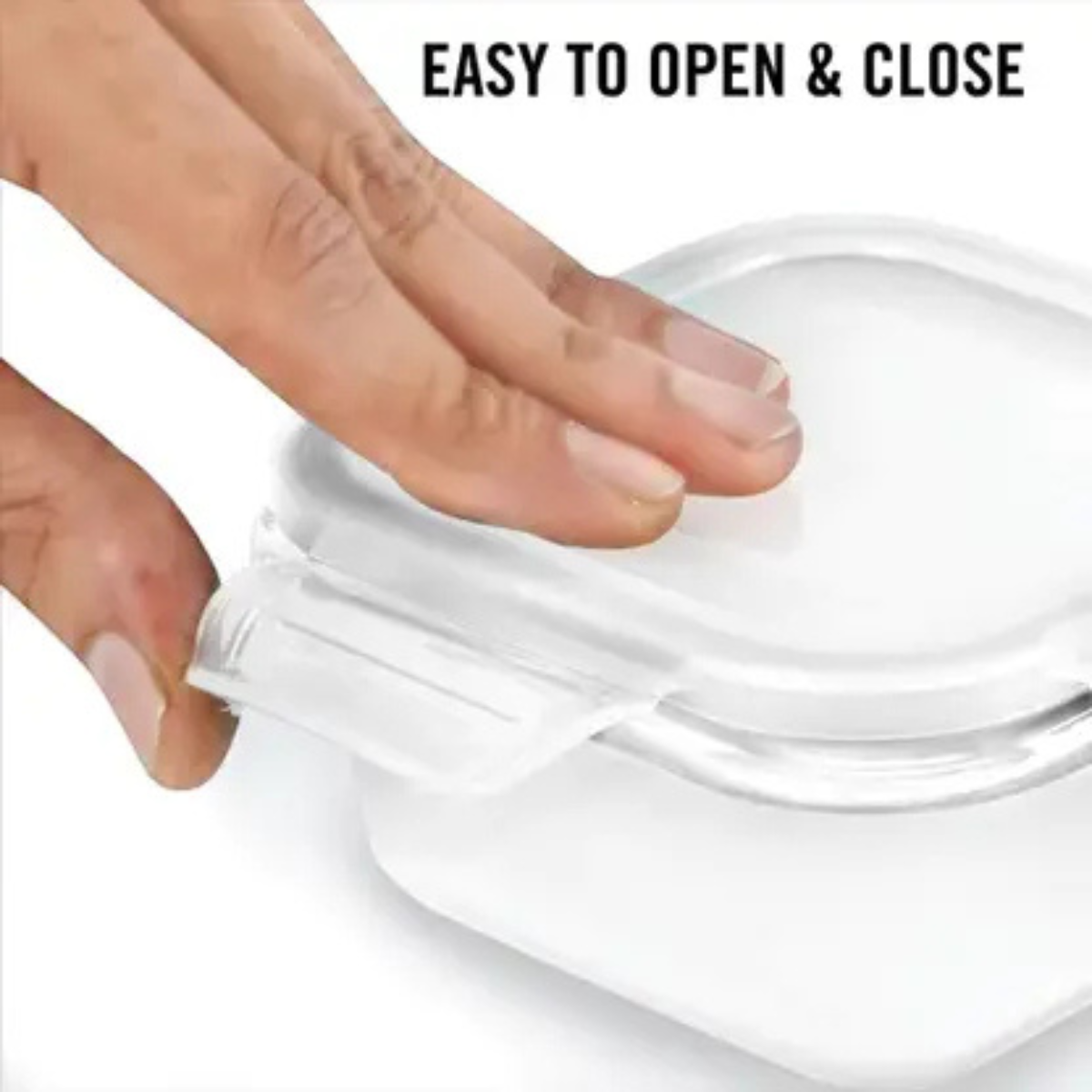 AM5444 Cello Royale Square Glass Lunch Box 320ml x 2 N with Jacket (Hr) (Pack of 2Pc)