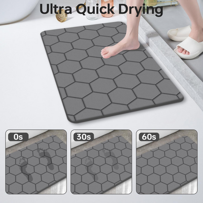 AM5484 Stone Bath Mat- Multidesign, Quick Dry & Non-Slip Diatomaceous Earth Bath Mat for Bathroom and Kitchen