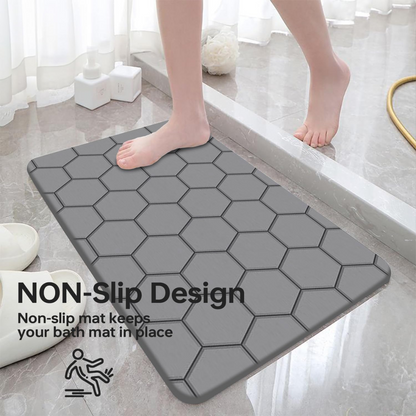 AM5484 Stone Bath Mat- Multidesign, Quick Dry & Non-Slip Diatomaceous Earth Bath Mat for Bathroom and Kitchen
