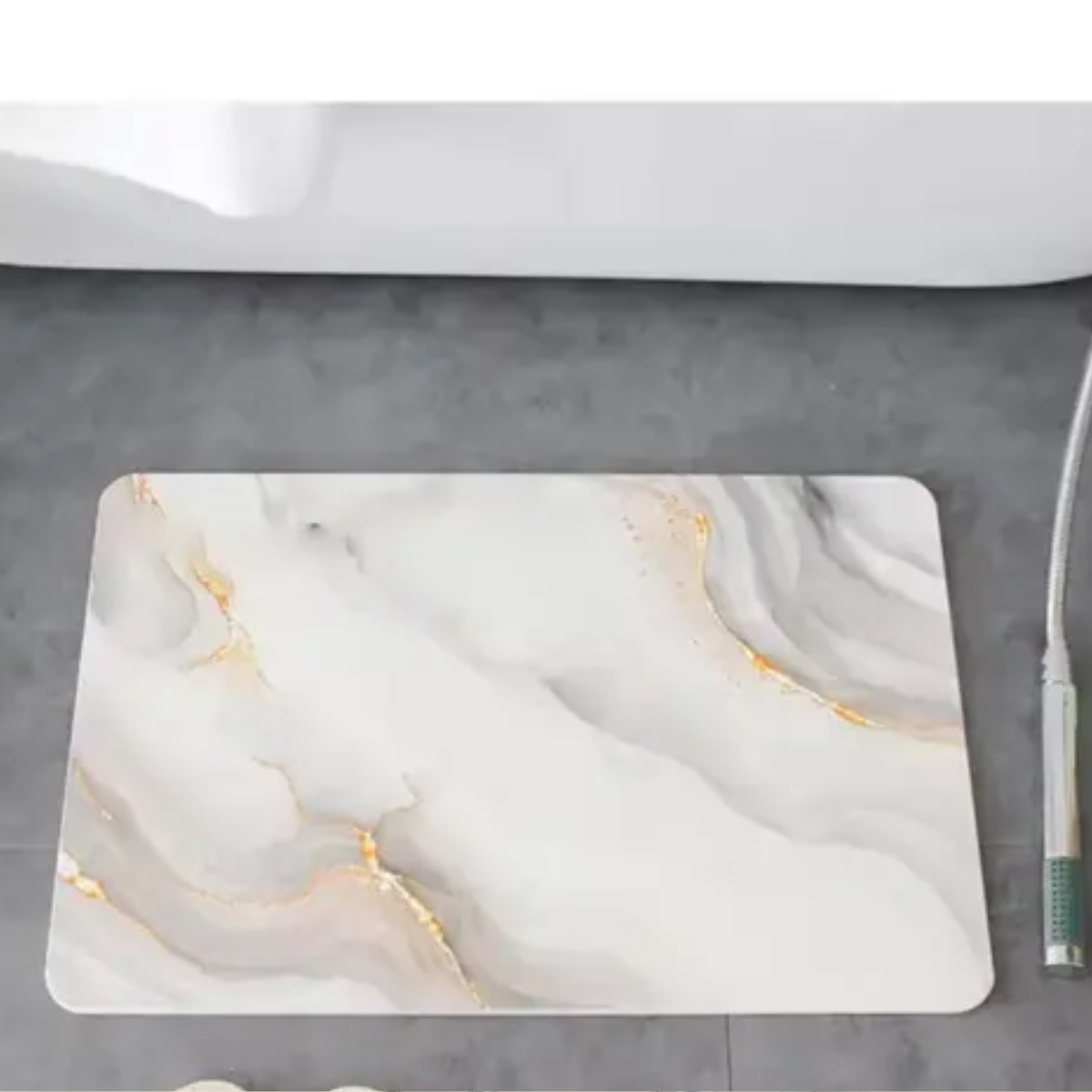 AM5484 Stone Bath Mat- Multidesign, Quick Dry & Non-Slip Diatomaceous Earth Bath Mat for Bathroom and Kitchen