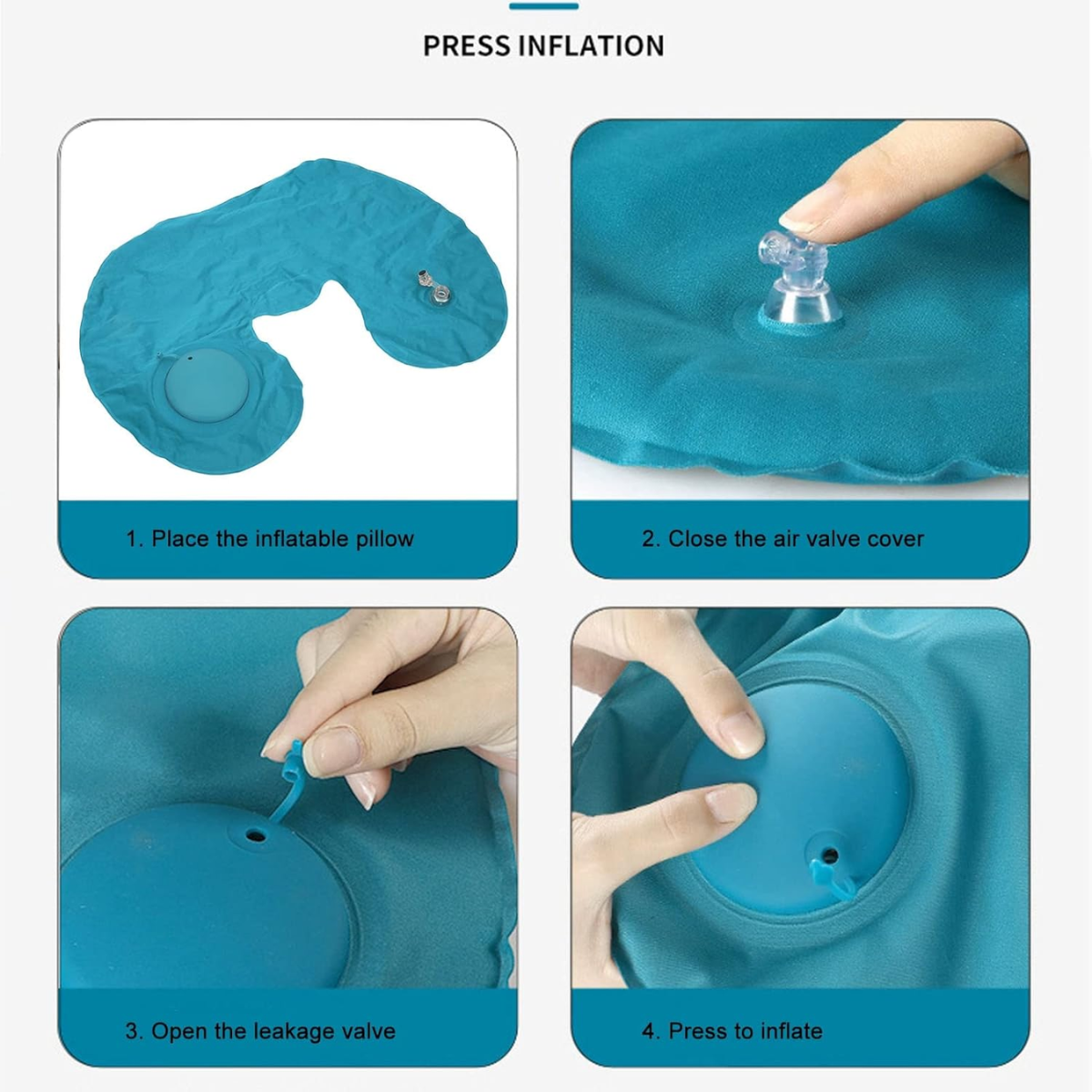 AM5487 Travel Pillow Backpack Neck Manual Press Automatic Inflatable Pillow Care Head Cervical Waist Office Rest Travel Camping