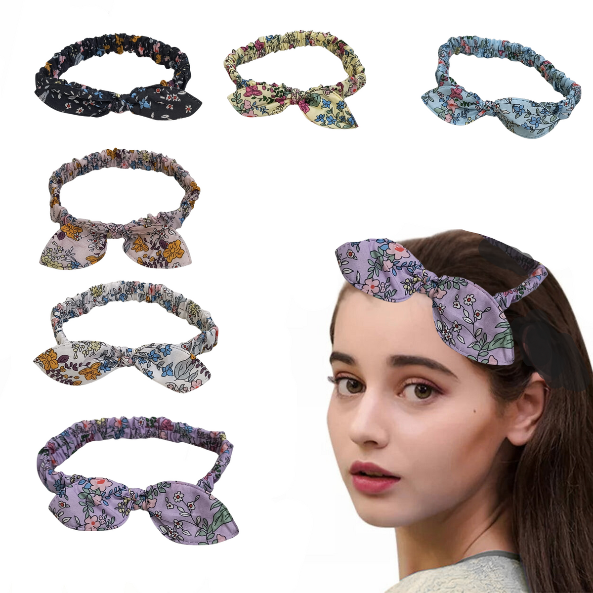 AM5426 Rabbit Ear Hair Band Multicolour 1pc