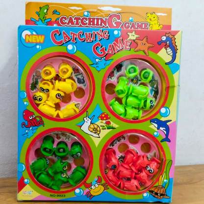 AM2926 Fishing Game LMI-9923 for Kids with Sound Include 32 Pieces Fishes and 4 Fishing Rod Fish Catching Game Multicolour