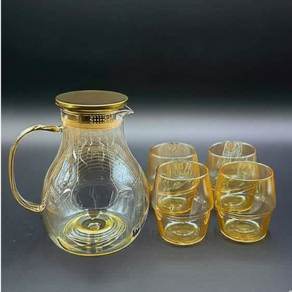AM5394 Shine Max Steel Lid Water Jug With Glass 6pc Jug 1800ml , Glass 350ml