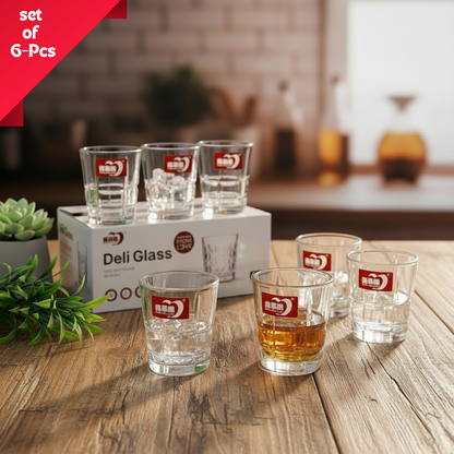 AM7745 Elegant Set of Six Durable Glass Shot Glasses for Your Home Bar Collection