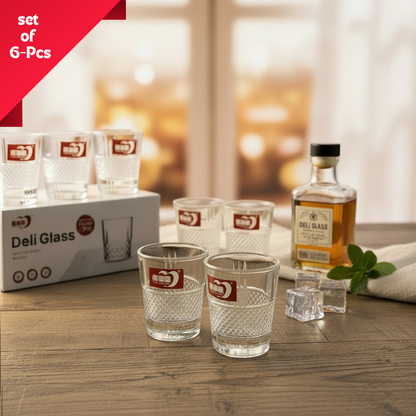 AM7746 Elegant Set of 6 Crystal Glass Shot Glasses by Deli Glass - Qing Ping Guo