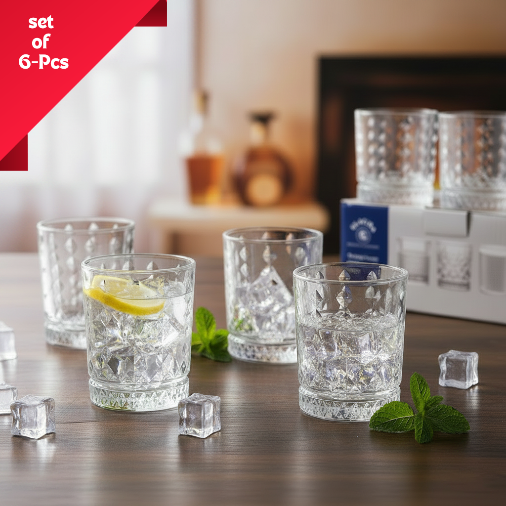 AM7726 ELEGANT CLEAR GLASS WALTZ ROTATING CUP FOR STYLISH HOME AND OFFICE TABLE DECOR