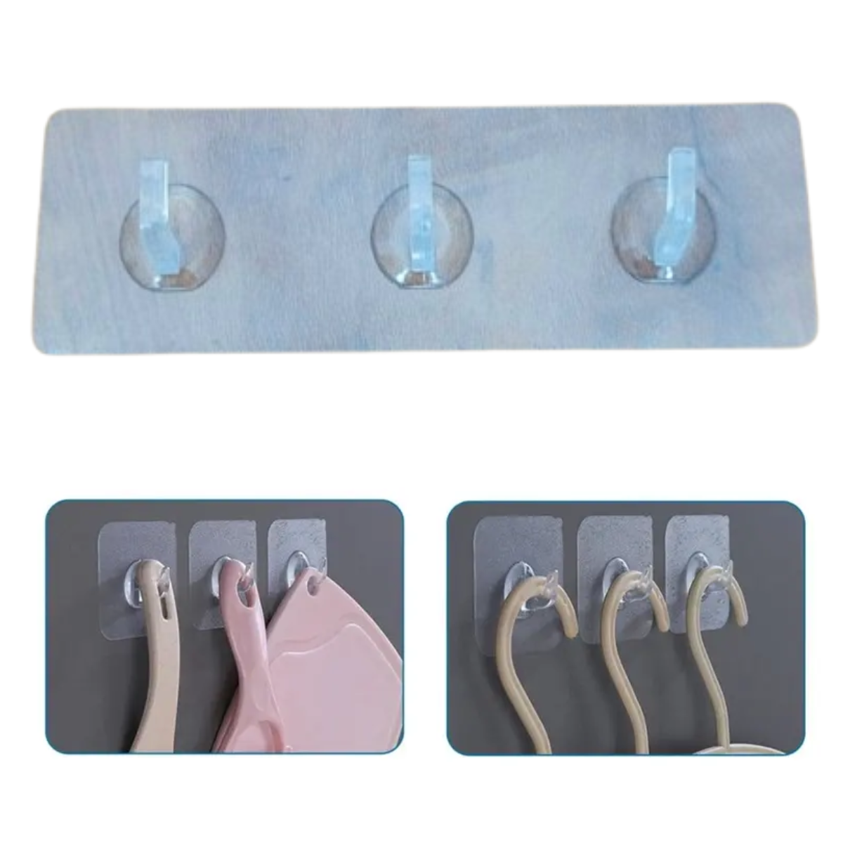 AM5491 Self Adhesive Sticky Wall Hook Patti-3 hooks