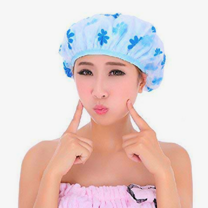 AM5300 Shower Caps for Women's, Ladies With Waterproof Elastic Band