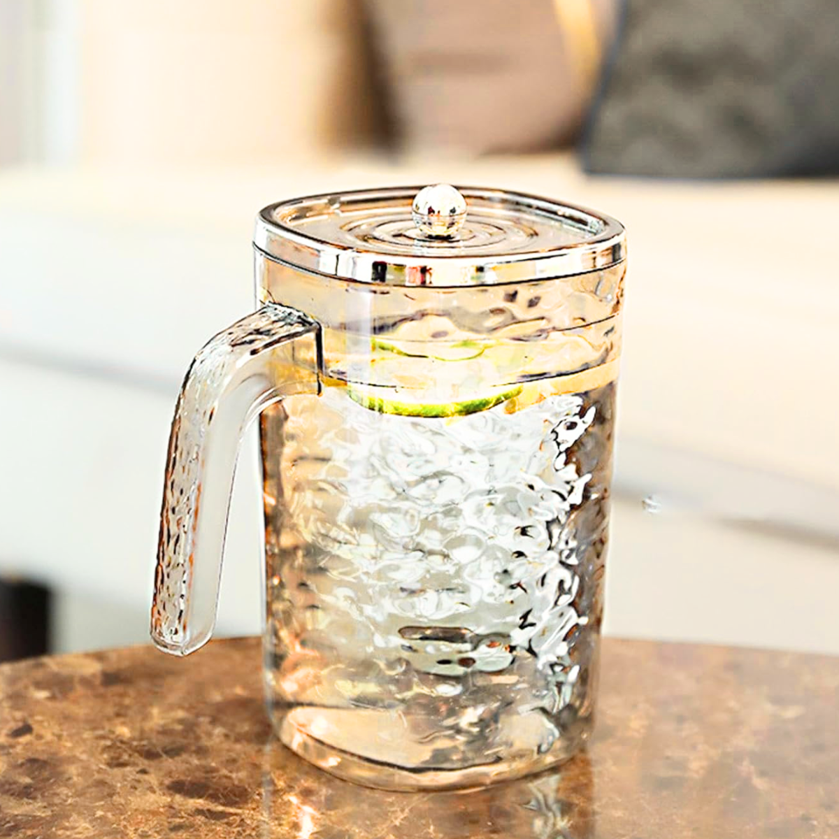 AM5789 Transparent Square Jug - Unbreakable Stylish Drinking Beverage, Soft Drinks & Water Jug with Plastic Lid