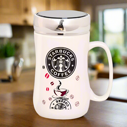 AM5352 Ceramic Coffee Tea Mug with Lid- Multidesign