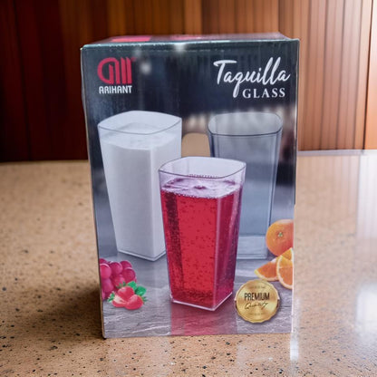 AM2103 Plastic Square Taquilla Glass Set - 6 Pieces