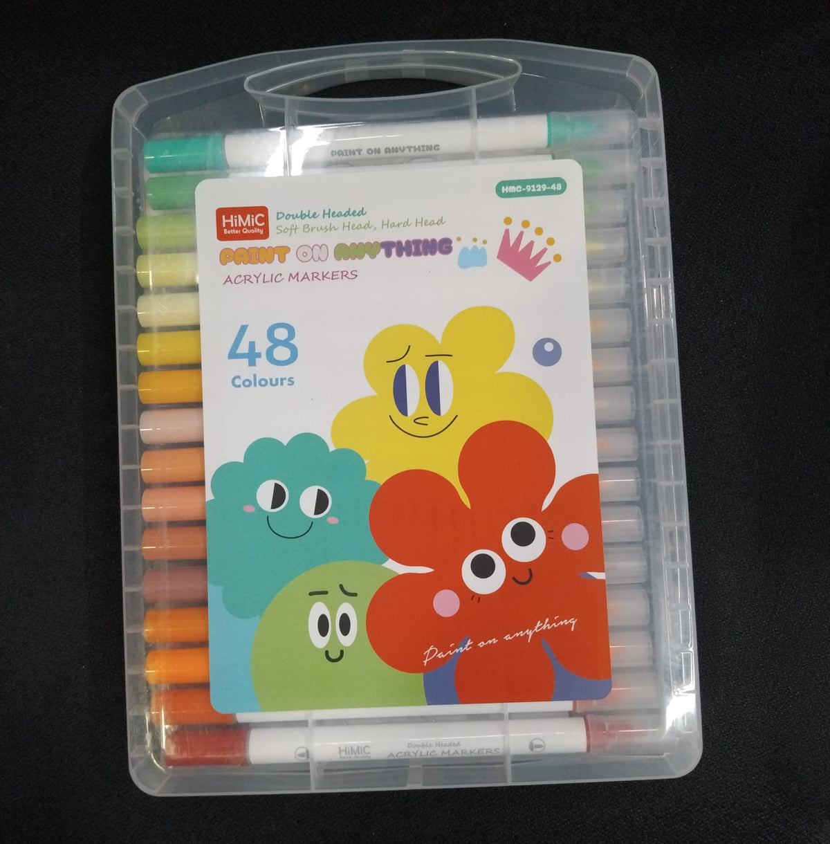 AM2454 Acrylic Marker Colors Acrylic Brush Head Paint Markers Water Based Paint Pen HMC-9129 48Pcs Multicolour