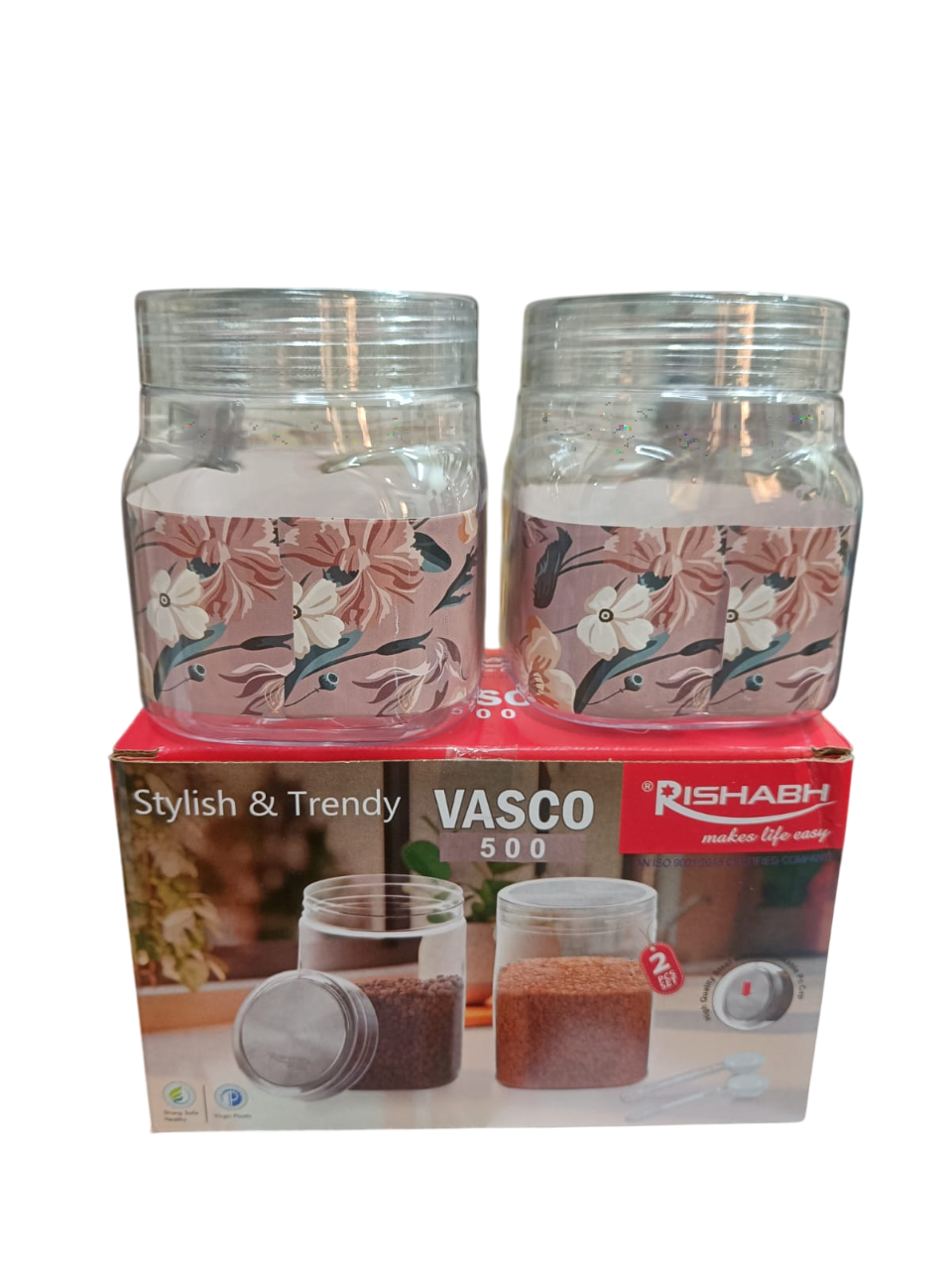 AM2638 Rishabh Vasco 500 stylish & Trendy Pet container 2pcs with Spoon
