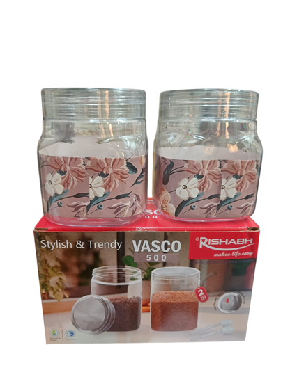 AM2638 Rishabh Vasco 500 stylish & Trendy Pet container 2pcs with Spoon
