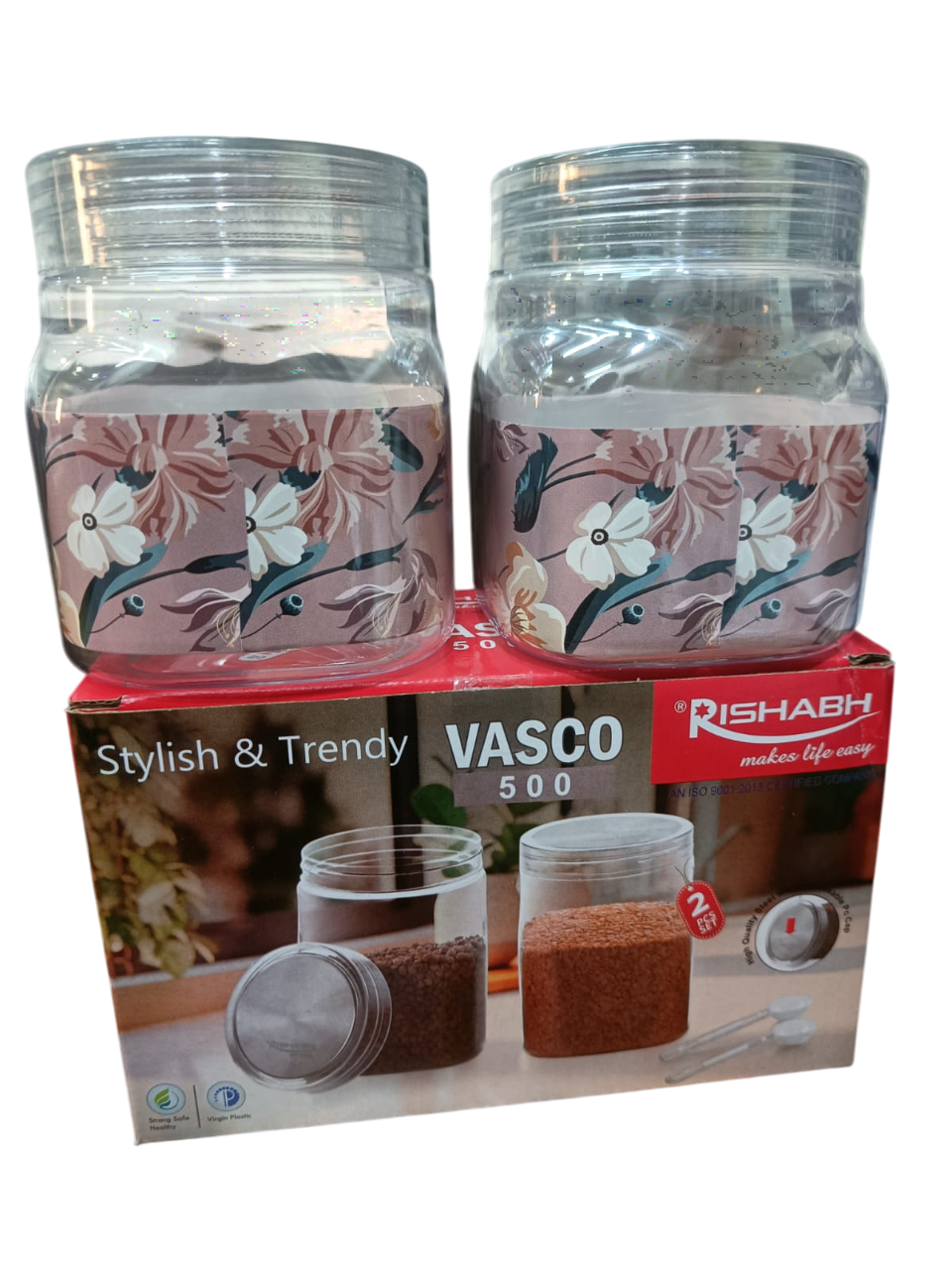 AM2638 Rishabh Vasco 500 stylish & Trendy Pet container 2pcs with Spoon