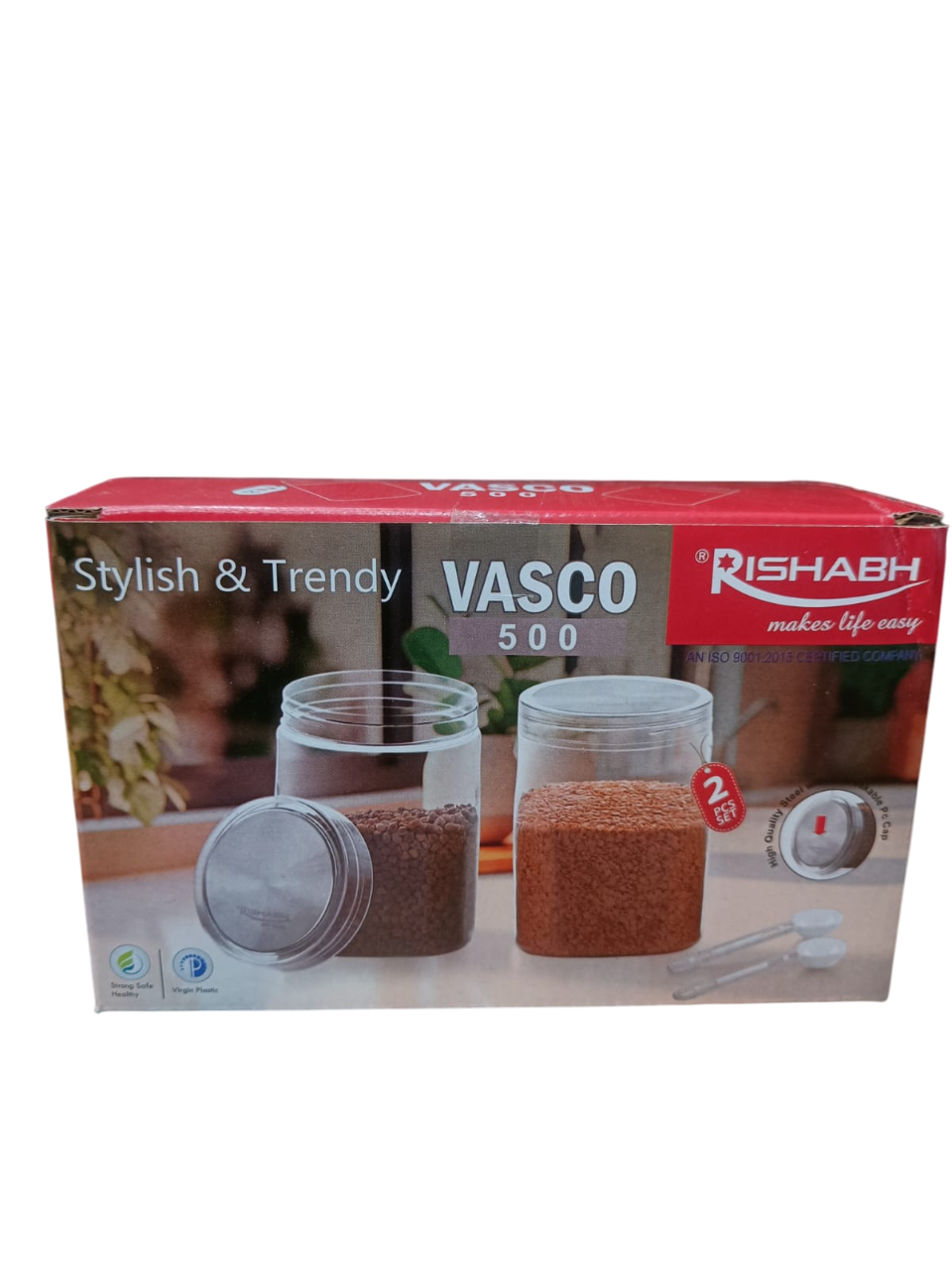 AM2638 Rishabh Vasco 500 stylish & Trendy Pet container 2pcs with Spoon